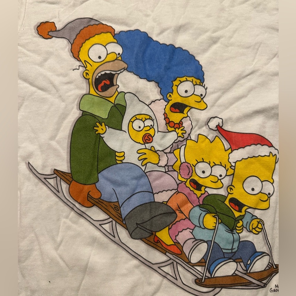 💰BOGO, 1 EQUAL OR LESSER PRICE💰 TULTEX 20TH CENTURY SIMPSONS XMAS T, NWOT